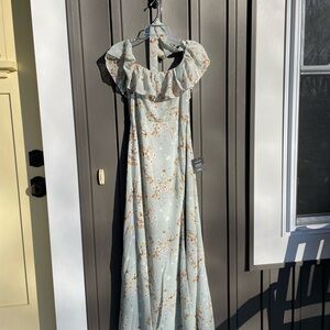 Lulu's Floral Ruffle Maxi Dress